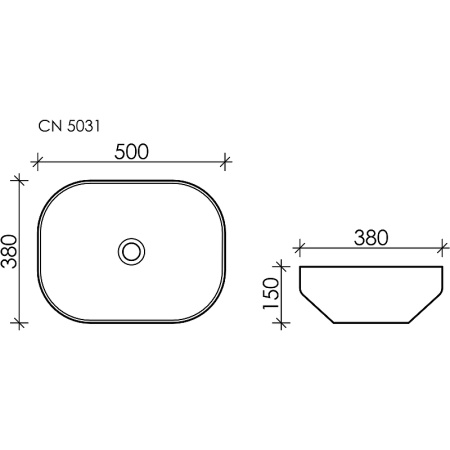 Раковина накладная (50х38) Ceramica Nova Element 50 CN5031