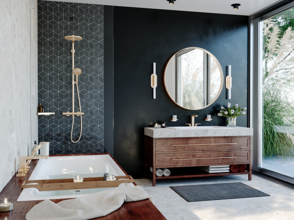 Смеситель для раковины на 3 отверстия с донным клапаном Push-Open Hansgrohe Metropol 32515140 шлифованная бронза