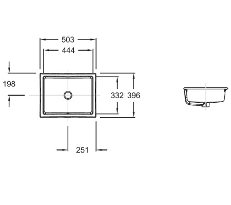 Раковина встраиваемая снизу (50х40) Jacob Delafon Verticyl E2882-0