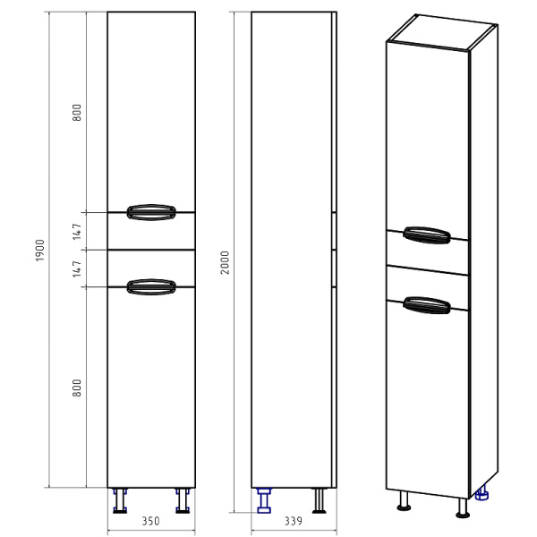 Пенал Misty Орхидея 35  П-Жас05035-011П правый