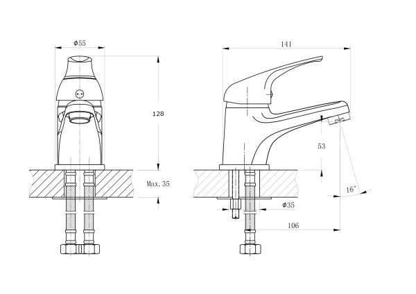 Смеситель для раковины RUSH Corsica CO4240-11