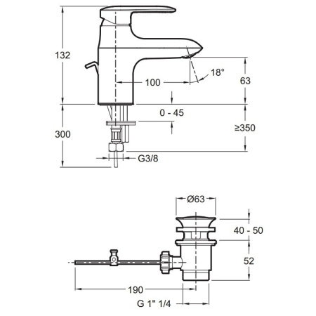 Смеситель для раковины Jacob Delafon Kumin E99980-CP