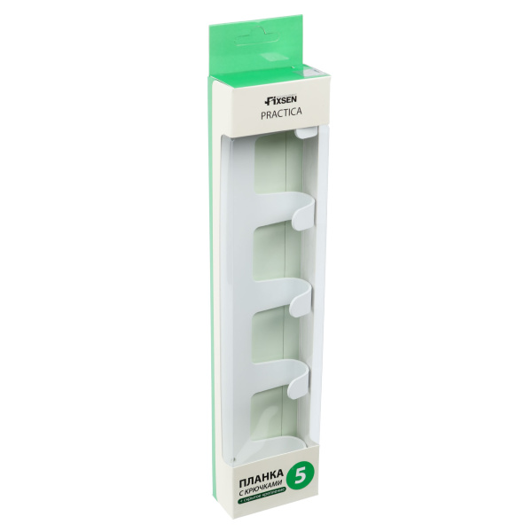 Планка 5 крючков Fixsen PRACTICA, белый FX-805W-5