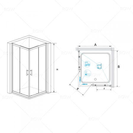 Душевой уголок (80х80) RGW PA-31 02083188-11 прозрачное