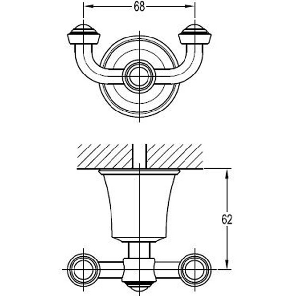 Крючок двойной CEZARES LIBERTY CZR-F-8988