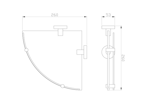 Стеклянная полка для ванной угловая WONZON & WOGHAND EASY, хром WW-8117
