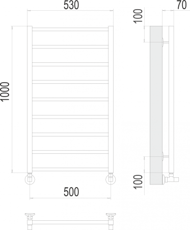 Водяной полотенцесушитель Terminus Контур П9 500x1000 4670078529688