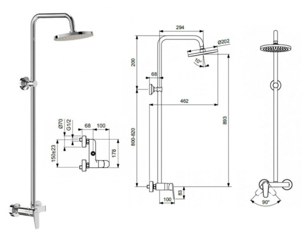Душевая система Vidima Balance BA272AA