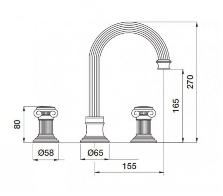 Смеситель для раковины Cezares Olimp OLIMP-BLS2-A-03/24-O