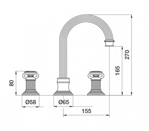 Смеситель для раковины Cezares Olimp OLIMP-BLS2-A-02-M Смеситель для раковины Cezares Olimp OLIMP-BLS2-A-02-M