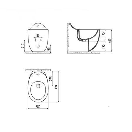 Напольное биде Creavit Foglia FG500-00CB00E-0000