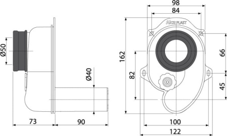 Сифон для писсуара AlcaPlast A45B