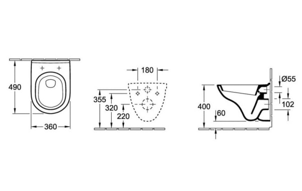 Унитаз подвесной Villeroy & Boch O.novo 56881001