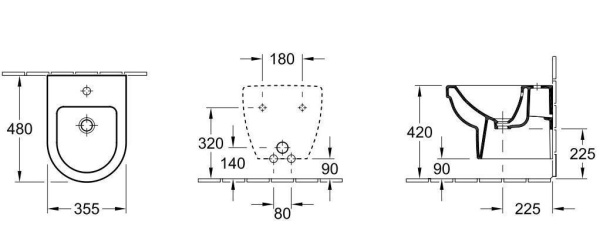 Биде подвесное Villeroy & Boch Omnia Architectura 54760001
