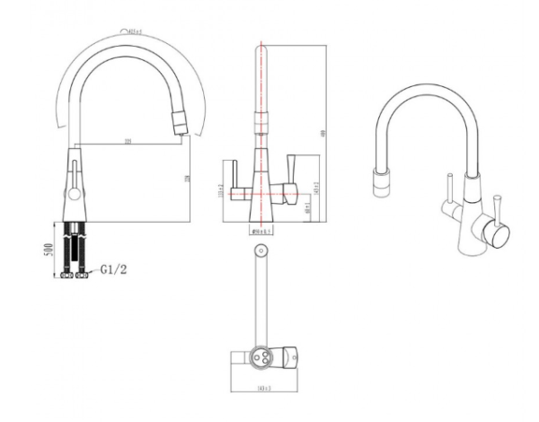 Смеситель для кухни Lemark Comfort с подключением к фильтру с питьевой водой LM3075BN-White