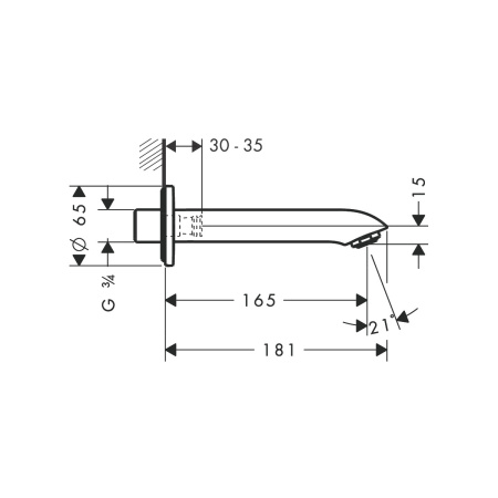 Излив для ванны Hansgrohe Metris 31494000 хром