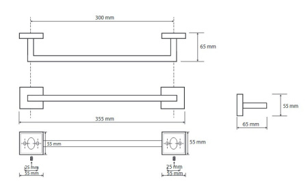 Держатель полотенца 355мм Bemeta BETA 132204012
