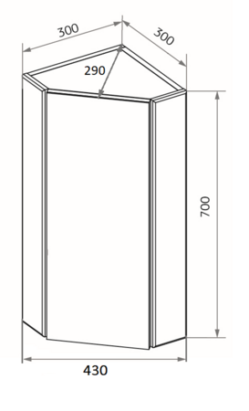 Зеркало-шкаф (43х70) 1Marka Penta 43 Ц0000005168