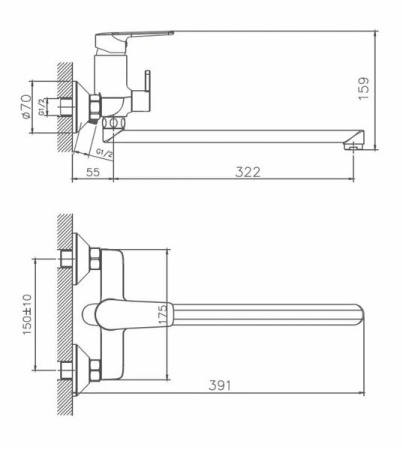 Смеситель для ванны Haiba HB22563