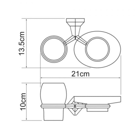 Стакан для зубных щеток и мыльницы WasserKraft Aller K-1126