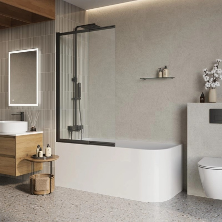 Душевая шторка BelBagno Luce LUCE-VF-11-90/145-C-NERO