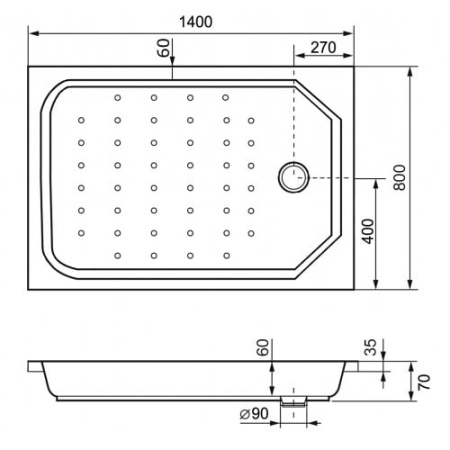 Душевой поддон 80х140x7 RGW STYLE PR 16180284-11
