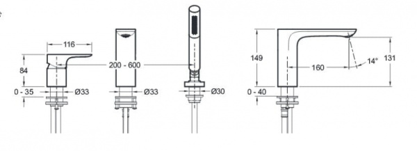 Смеситель для ванны Jacob Delafon Aleo E72292-CP