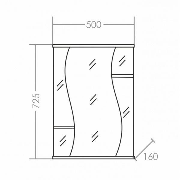 Зеркальный шкаф (55х77)  СаНта Лира 55 101052
