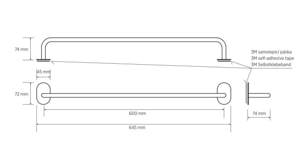 Полотенцедержатель 60см, мат Bemeta Easy 163104245