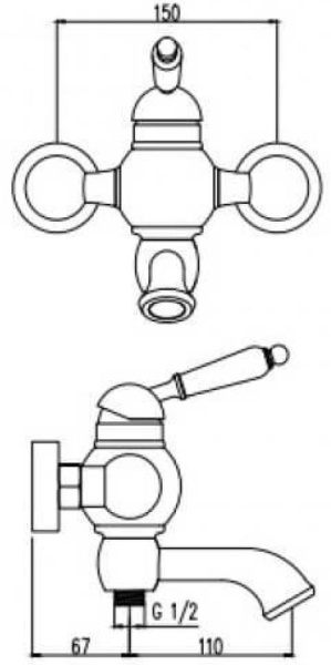 Смеситель для ванны с душем KAISER Stone (61222)