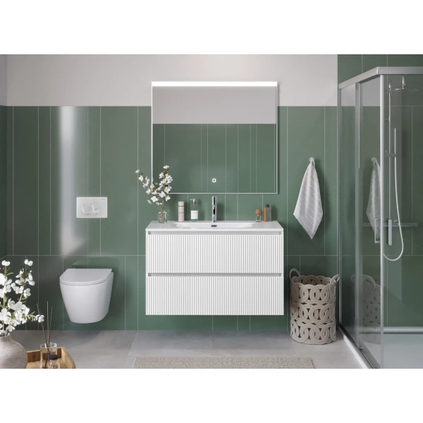 Тумба под раковину 90 BelBagno Uno UNO-MINI-900-2C-SO-BO белый матовый, без раковины