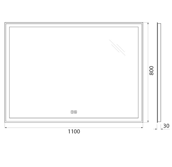 Зеркало BelBagno SPC-GRT-1100-800-LED-TCH-WARM