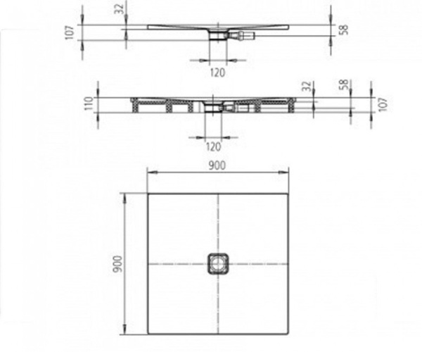 Квадратный поддон (90х90) KALDEWEI CONOFLAT 465300010001