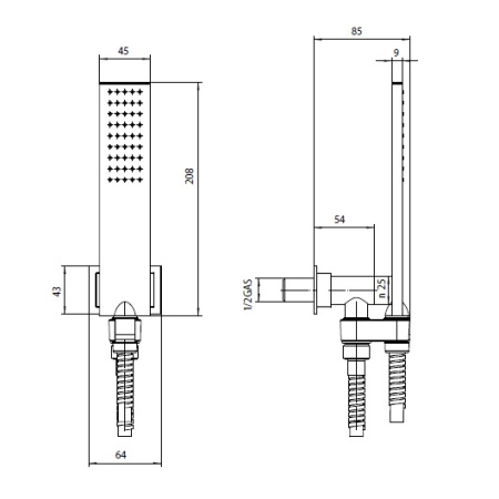 Душевой набор Bossini Flat-One C13001C.030 хром