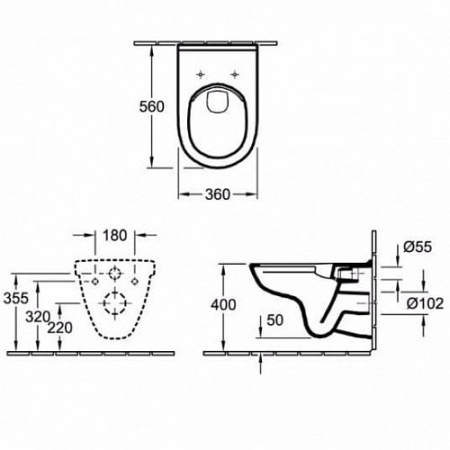Подвесной унитаз Villeroy&Boch O.novo 5660HR01