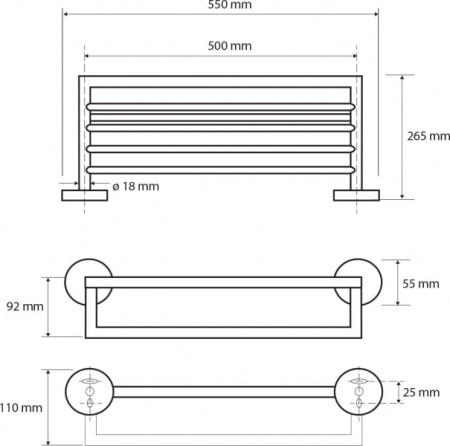 Полочка для полотенец Bemeta White 104219074