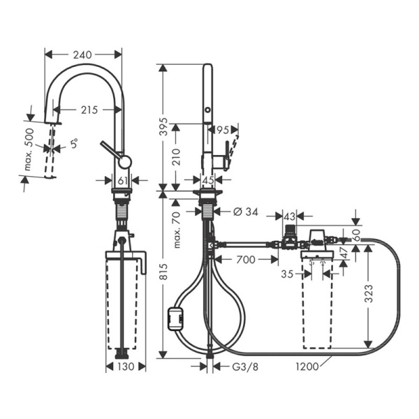 Смеситель для кухни Hansgrohe Aqittura M91 76803000