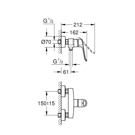 Смеситель для душа Grohe Eurosmart New 25242 003 (25242003) хром