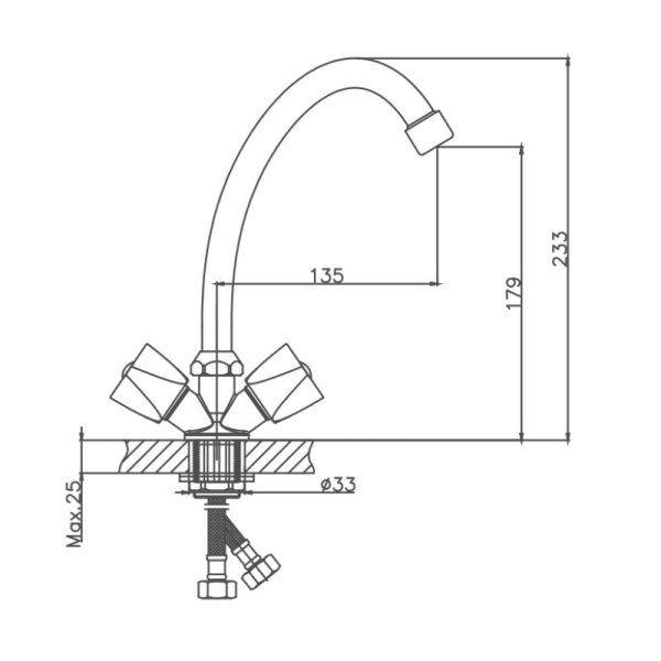 Смеситель для кухни Cron CN4011-2 Смеситель для кухни Cron CN4011-2