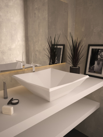 Раковина накладная (41х41) Bien Kristal KRLG04101FD0W3000