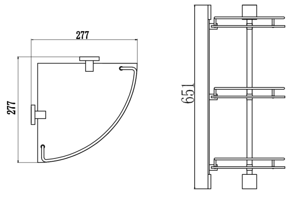 Полка Savol угловая тройная S-065322Q-3