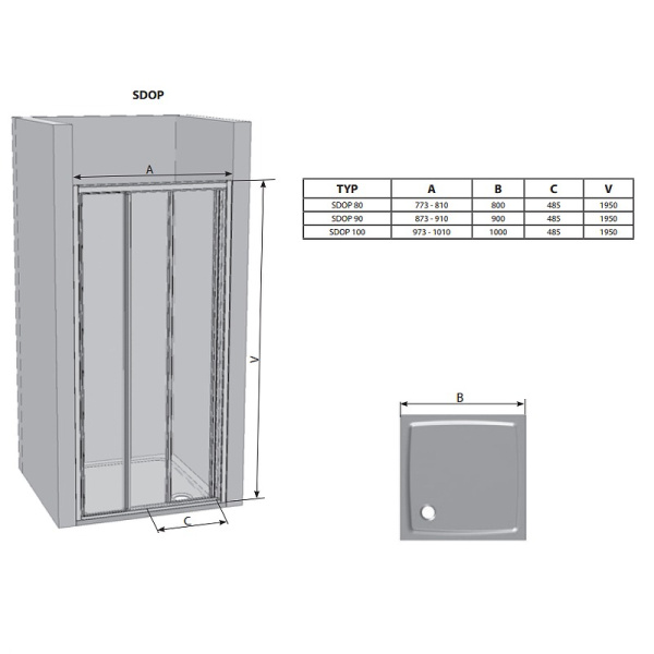 Душевая дверь Ravak Supernova SDOP-90 03V70100ZG