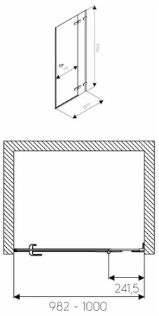 Двери распашные Kolo Next Reflex (правые) HDSF10222003R