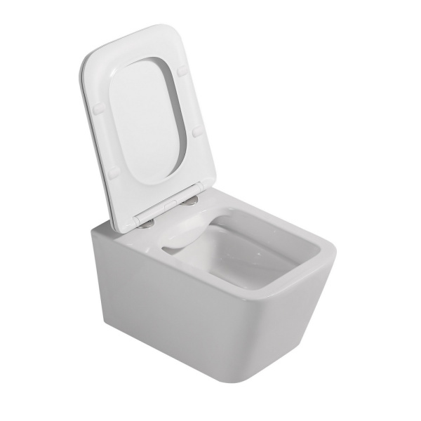 Комплект подвесной унитаз ABBER Rechteck AC1201 белый с инсталляцией AC0105 и кнопкой AC0120RG золото розовое