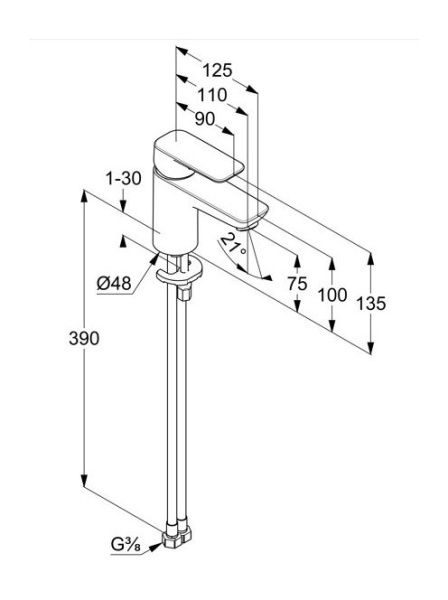 Смеситель для раковины Kludi Zenta SL 481983965
