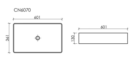 Раковина накладная (60,1х36,1) Ceramica Nova Element CN6070