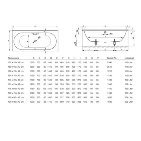 Стальная ванна (170х70) Bette Starlet 1730-000 с шумоизоляцией