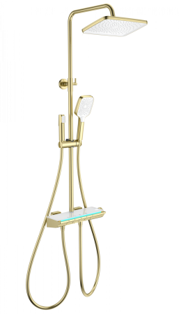 Душевая система с термостатом WONZON & WOGHAND MUSE Lumia, брашированное золото WW-B4174-BG