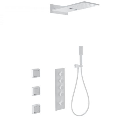 Душевая система с термостатом встраиваемая WONZON & WOGHAND, белый матовый WW-D4100-MW