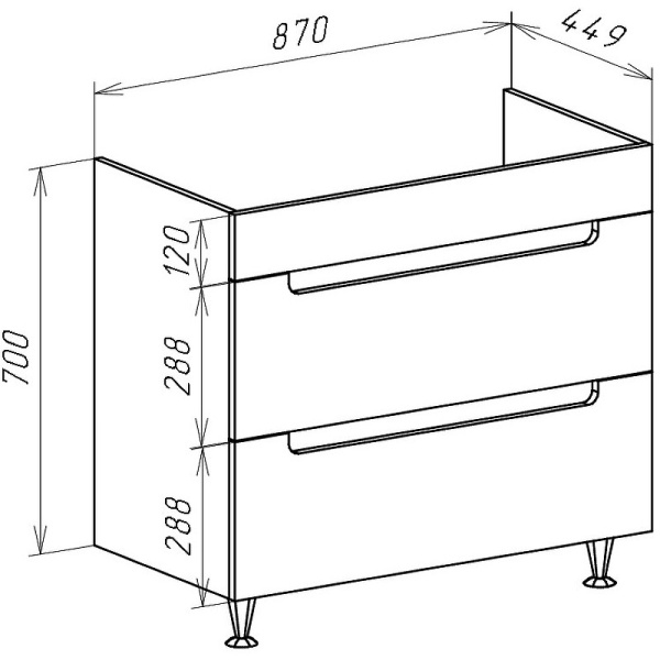 Тумба под раковину Bellezza Грейс 90 4630815110487